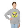 Youth Crewneck Sweatshirt — Retro Striped Fennec Fox Graphic