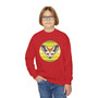Youth Crewneck Sweatshirt — Retro Striped Fennec Fox Graphic