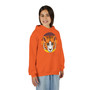 Youth Tiger Face Hoodie — Cute Retro Striped Tiger Graphic Sweatshirt for Kids