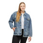 Women's Denim Jacket — Black Panther & Red Hibiscus Back Print