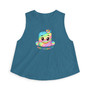 Women's Rainbow Marshmallow Crop Top - 'Sweet Personality' Cute Kawaii Graphic