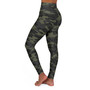 Camo High-Waist Yoga Leggings — Olive Green All-Over Print