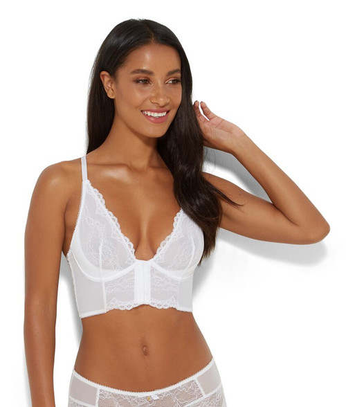 Gossard 7718 Women's Superboost Lace White Bralet Longline Bra