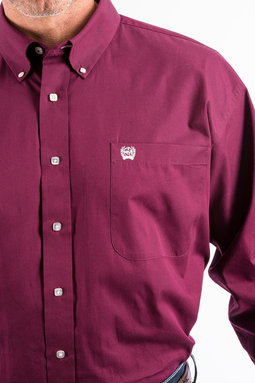 Cinch Men's Solid Pink Button Down Western Shirt