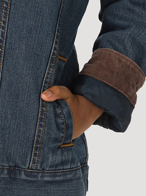 Wrangler Apparel Boys Boys Rustic Blue Sherpa Lined Jacket