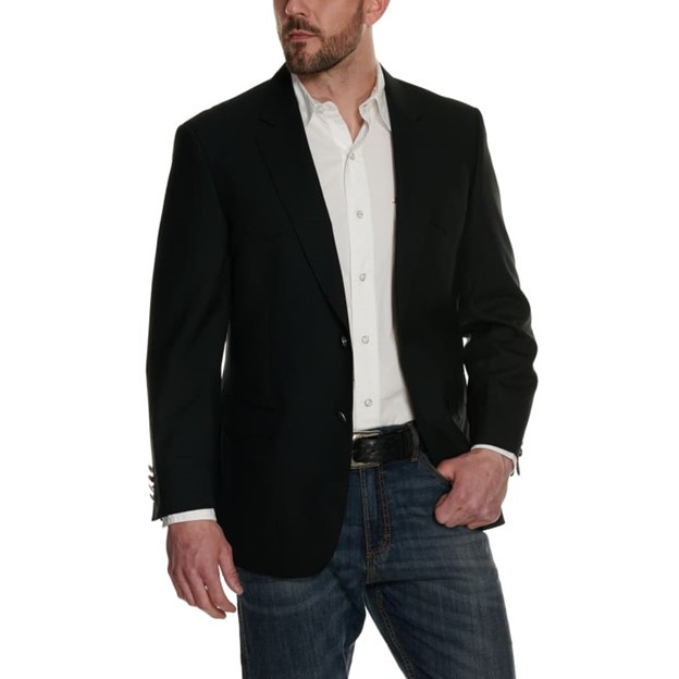Red Sky Men's Solid Black Western Sports Coat - Main Image