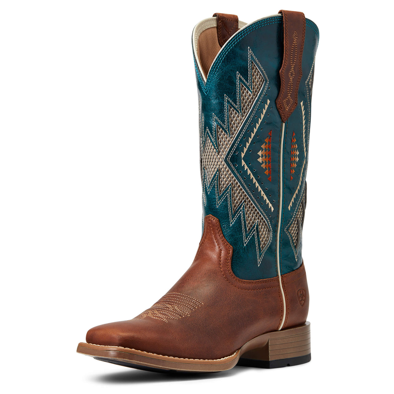 DR--10040379 Ariat Women's Copper Cafe Teal Sienna VentTek 360° Western Boot