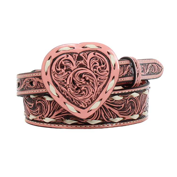 ?Vintage Peony Pattern Belt With Heart Buckle Rattan Heart Belt – Pamela Munson main image 2