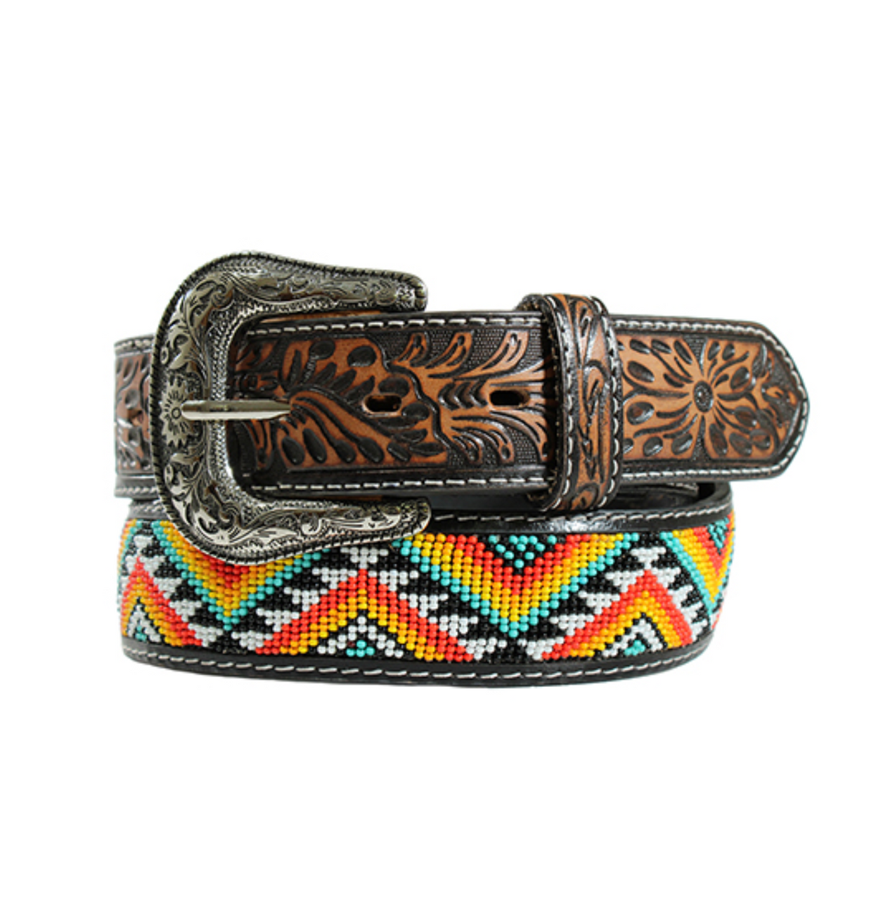 N320004597 Nocona Women's Zig Zag Beaded Belt