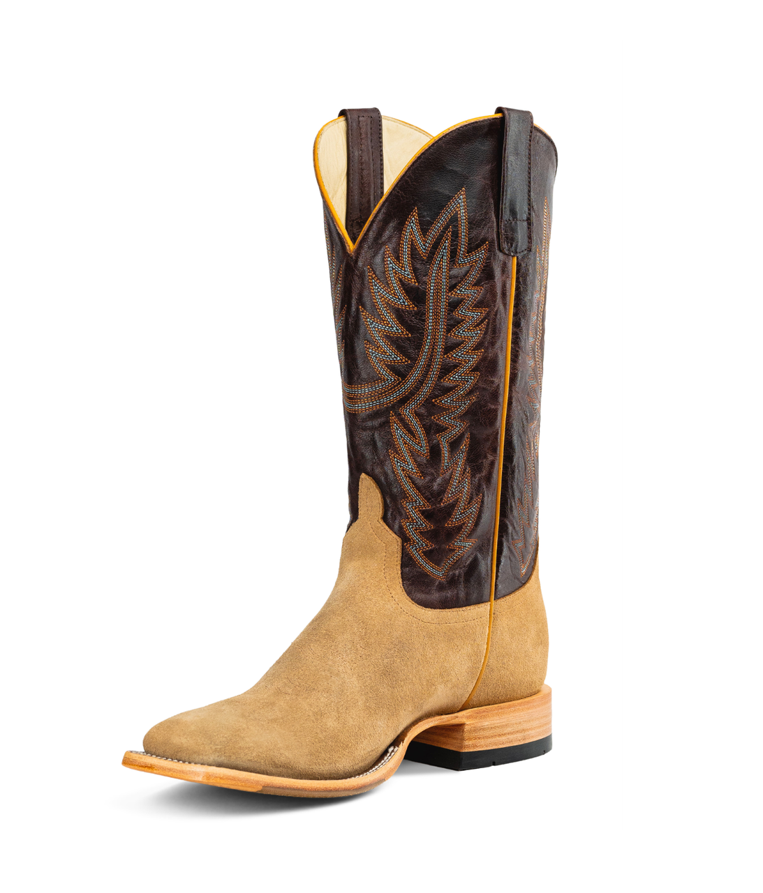 硬玉太陽 Horse Power Men's Tan Crazy Roughout Square Toe Boots