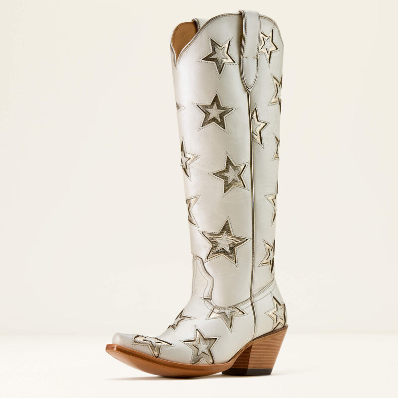 アメリカン ヴィンテージStyle/ STAR（ホワイトグレーアイボリー） Ariat Women's Ivory Pearl Casanova Star X Toe Western Boots