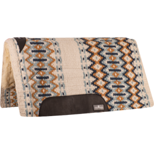 Classic Equine SensorFlex 3/4" Thick Cream/Blue Wool Straight Top Saddle Pad Classic Equine SensorFlex 3/4" Thick Cream/Blue Wool Straight Top Saddle Pad
