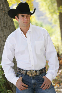 Cinch Men's White Classic Fit Solid Shirt Cinch Men's White Classic Fit Solid Shirt