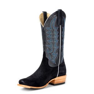 Horse Power Top Hand Men`s Black Suede Roughout Cutter Toe Boots