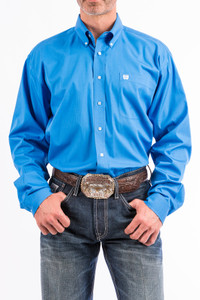 Cinch Men's Solid Blue Classic Fit Button Down Western Shirt Cinch Men's Solid Blue Classic Fit Button Down Western Shirt