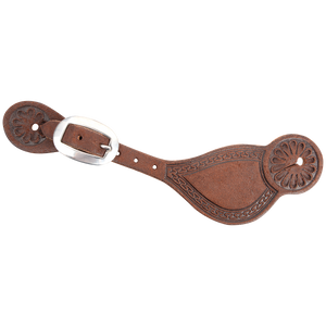 Martin Saddlery Chocolate Tombstone Spur Straps with San Carlos Tooling Martin Saddlery Chocolate Tombstone Spur Straps with San Carlos Tooling