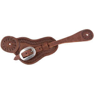 Martin Saddlery Chocolate Buckaroo Spur Straps with San Carlos Tooling Martin Saddlery Chocolate Buckaroo Spur Straps with San Carlos Tooling