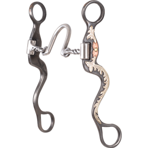 Classic Equine Floral Scroll Tool Box Straight Shank Bit with Twisted Wire Port Classic Equine Floral Scroll Tool Box Straight Shank Bit with Twisted Wire Port