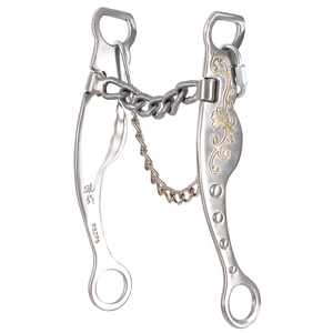 Classic Equine Les Vogt Power Rater Shank Roping Bit with Chain Classic Equine Les Vogt Power Rater Shank Roping Bit with Chain