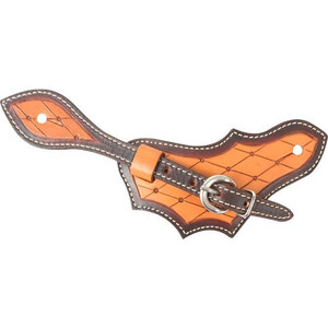 Martin Saddlery Oak Leaf Spur Straps with Dyed Edge and Quilted Tooling Martin Saddlery Oak Leaf Spur Straps with Dyed Edge and Quilted Tooling