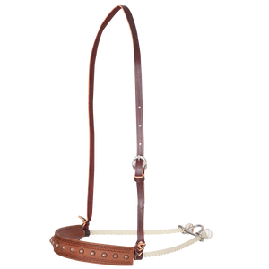 Martin Saddlery Single Rope Noseband with Copper Dots and Rope Border Tooling Martin Saddlery Single Rope Noseband with Copper Dots and Rope Border Tooling