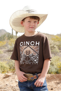 Cinch Boy's Brown Lead This Life Tee Cinch Boy's Brown Lead This Life Tee