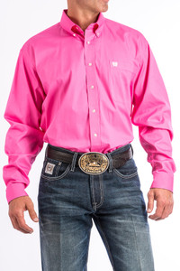 Cinch Men's Solid Pink Button Down Western Shirt
