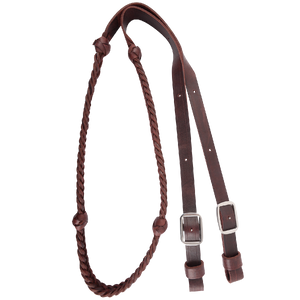 Martin Saddlery Braided 5-Strand Barrel Rein with Knots 7/8-inch Thick Buckle Ends Martin Saddlery Braided 5-Strand Barrel Rein with Knots 7/8-inch Thick Buckle Ends