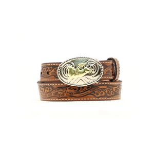 Nocona Boy's Brown Tooled Bull Rider Belt Nocona Boy's Brown Tooled Bull Rider Belt