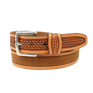 Ariat Men's Medium Brown Distressed Basketweave Belt Ariat Men's Medium Brown Distressed Basketweave Belt