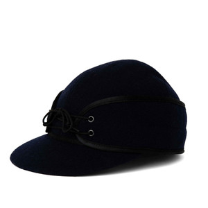 Crown Cap Classic Wool Blend Navy Railroad Hat Crown Cap Classic Wool Blend Navy Railroad Hat