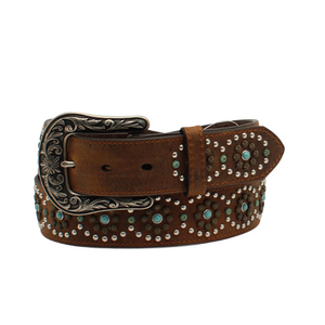 Nocona Women's Circle Stud Turquoise Stones Belt Nocona Women's Circle Stud Turquoise Stones Belt