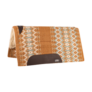 Classic Equine SensorFlex 3/4" Thick Buckskin/Aqua Wool Straight Top Saddle Pad Classic Equine SensorFlex 3/4" Thick Buckskin/Aqua Wool Straight Top Saddle Pad
