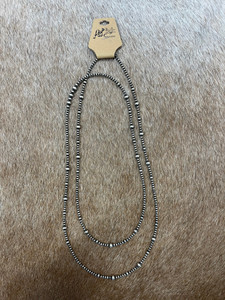 64" Sterling Silver Navajo Pearl Style Beaded Necklace