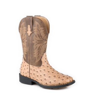 Roper Kids' Faux Tan Ostrich Print Boots Roper Kids' Faux Tan Ostrich Print Boots