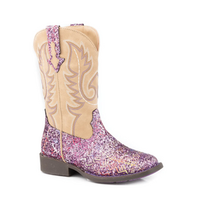 Roper Kids' Purple Southwest Glitter Boots