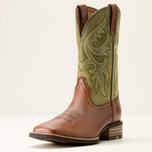 Ariat Men's Dark Tan Easy Green Slingshot Cowboy Boot Ariat Men's Dark Tan Easy Green Slingshot Cowboy Boot