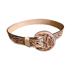 Que Chula Natural Tooled Belt Que Chula Natural Tooled Belt
