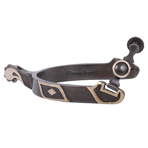 Classic Equine Diamond Spurs 5/8-inch Band with Clover Rowel
