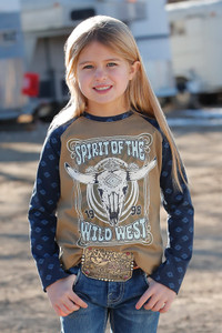 Cruel Girl's Olive Spirit Of The Wild West Long Sleeve Raglan Cruel Girl's Olive Spirit Of The Wild West Long Sleeve Raglan