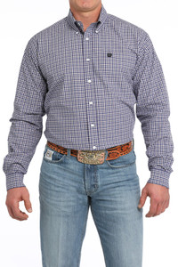 Cinch Men's Purple Plaid Button-Down Western Shirt Cinch Men's Purple Plaid Button-Down Western Shirt
