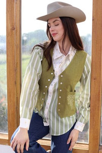Olive Corduroy Pearl Snap Vest Olive Corduroy Pearl Snap Vest