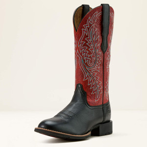Ariat Women's Black Deertan Round Up W Toe Western Boot Ariat Women's Black Deertan Round Up W Toe Western Boot