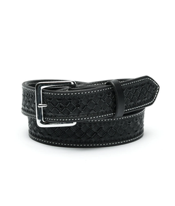 Texas Saddlery Men's Black Waffle Western Belt Texas Saddlery Men's Black Waffle Western Belt