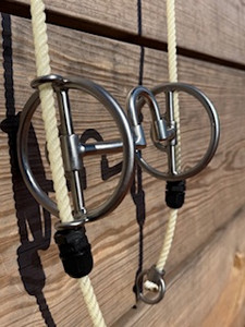 Cheek Rope Jodi Hinson Snaffle Twisted Wire Full Cheek Rope Draw Gag