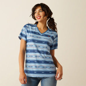 Ariat Women's Blue Paradise Serape Printed Laguna Short Sleeve Shirt Ariat Women's Blue Paradise Serape Printed Laguna Short Sleeve Shirt