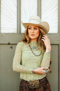Women's Lime Lariat Lace Shirt Women's Lime Lariat Lace Shirt