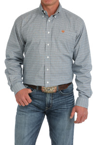 Cinch Men's Blue Plaid Button-Down Western Shirt Cinch Men's Blue Plaid Button-Down Western Shirt