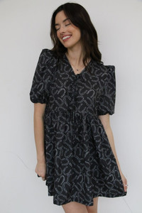 Women's Black Horseshoe Tie Dress Women's Black Horseshoe Tie Dress