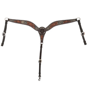 Circle Y Dark Flash Arizona Flower Breast Collar